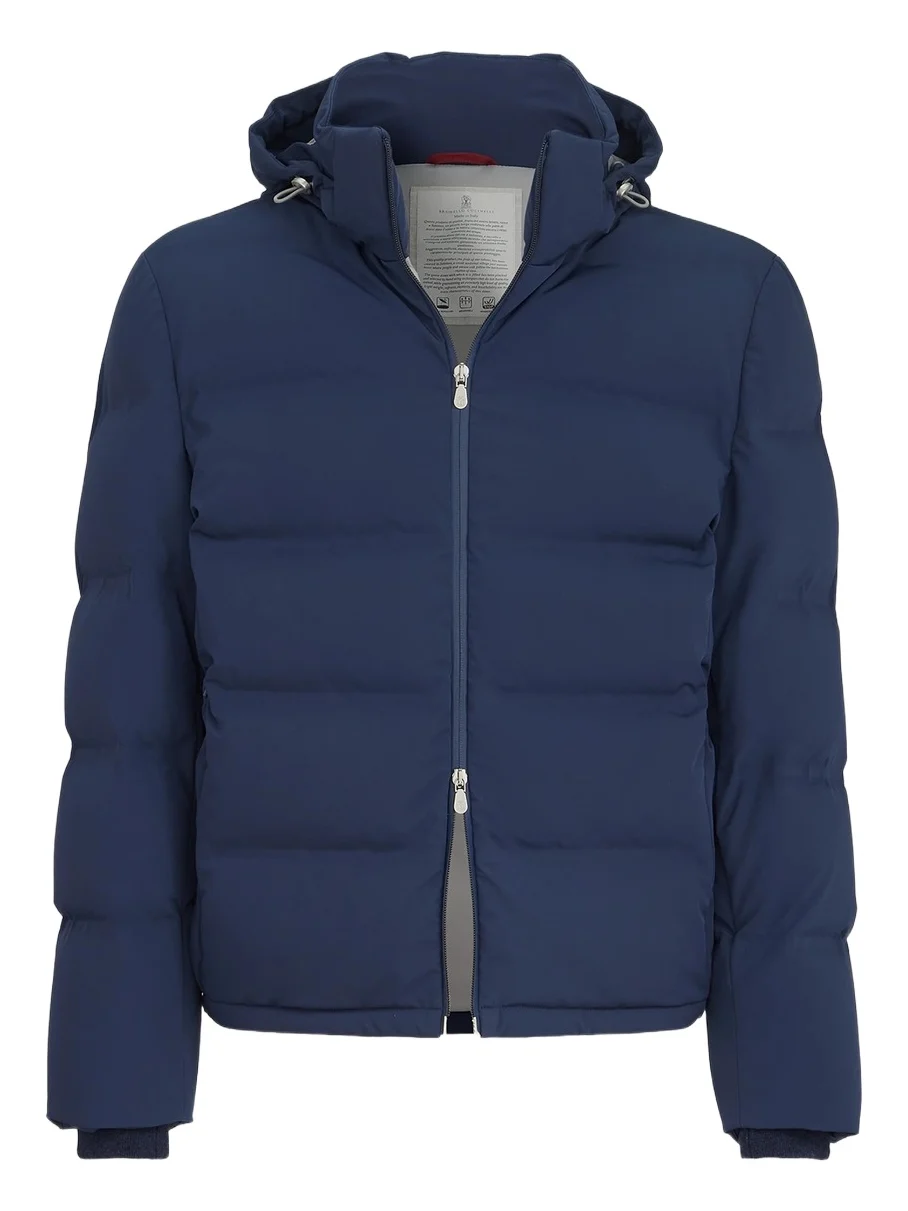 Men's Stretch Bonded Nylon Down Jacket with Heat-Bonded Seams - Blue Men's Stretch Bonded Nylon Down Jacket with Heat-Bonded Seams - Blue