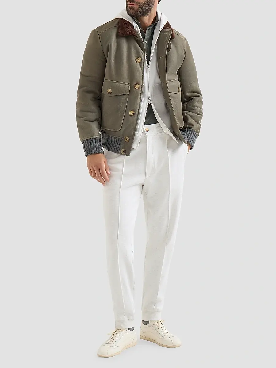 Brunello Cucinelli Men's Techno Cotton French Terry Double Cloth Hooded Sweatshirt | Thumbnail 6 Brunello Cucinelli Men's Techno Cotton French Terry Double Cloth Hooded Sweatshirt | Thumbnail 6