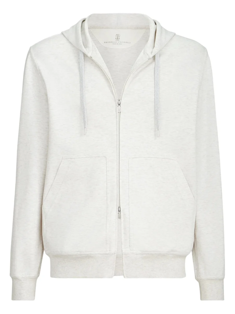 Brunello Cucinelli Men's Techno Cotton French Terry Double Cloth Hooded Sweatshirt