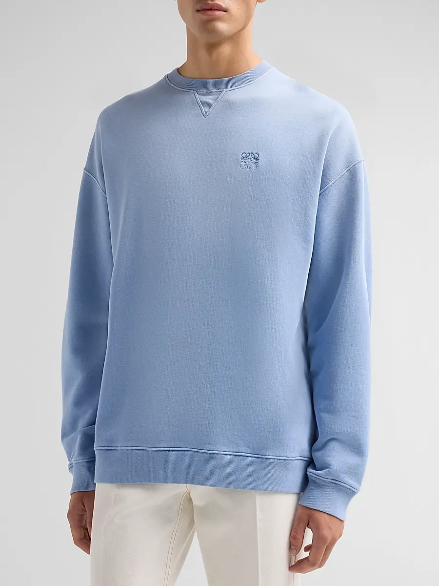 Loewe Men's Anagram Cotton Crewneck Sweatshirt | Thumbnail 4 Loewe Men's Anagram Cotton Crewneck Sweatshirt | Thumbnail 4