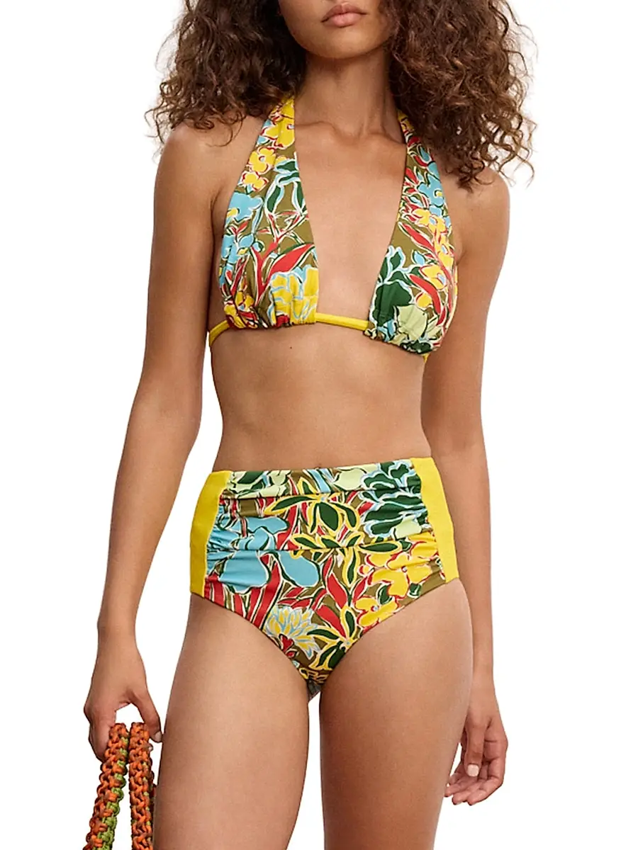 ALÉMAIS Women's Solstice Floral Halter Bikini Top | Thumbnail 3 ALÉMAIS Women's Solstice Floral Halter Bikini Top | Thumbnail 3