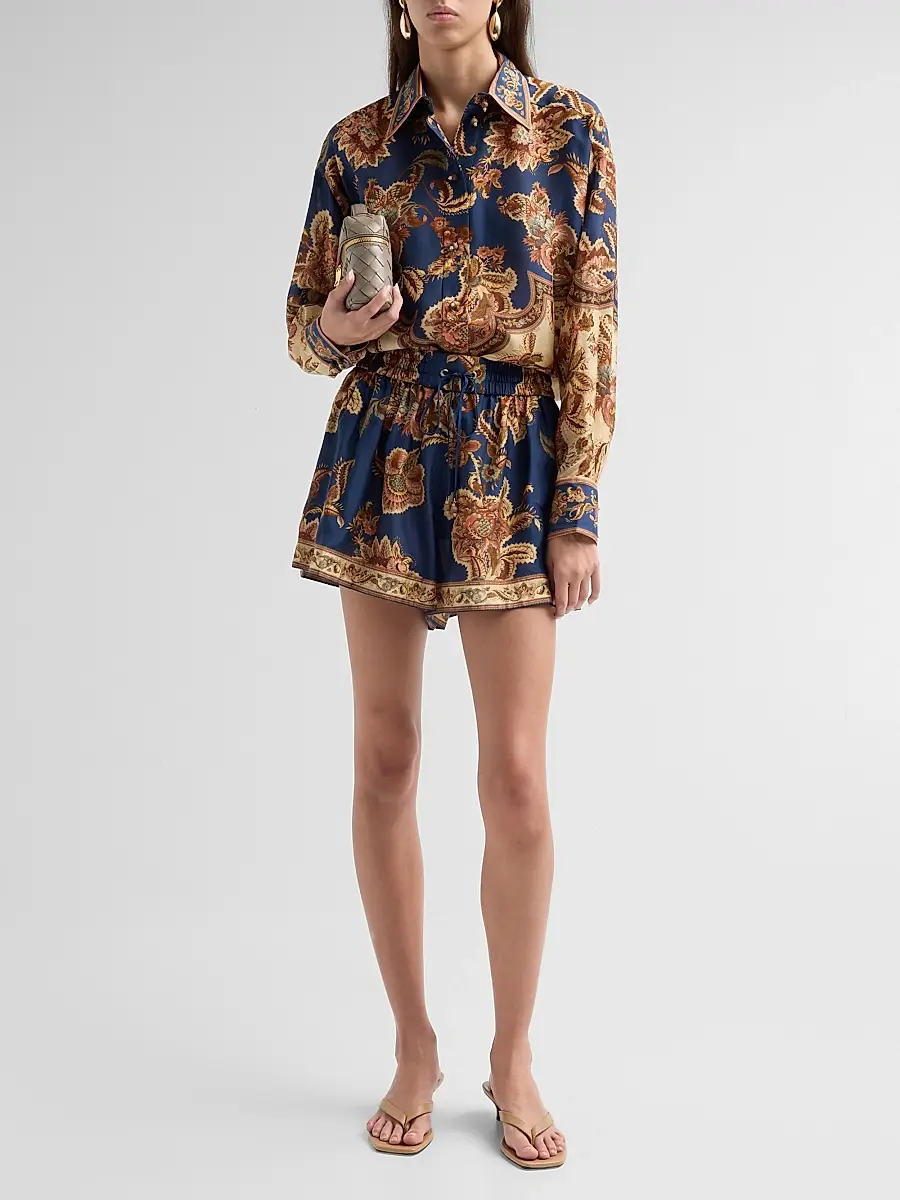 Zimmermann Women's Aster Silk Relaxed Shorts | Thumbnail 2 Zimmermann Women's Aster Silk Relaxed Shorts | Thumbnail 2