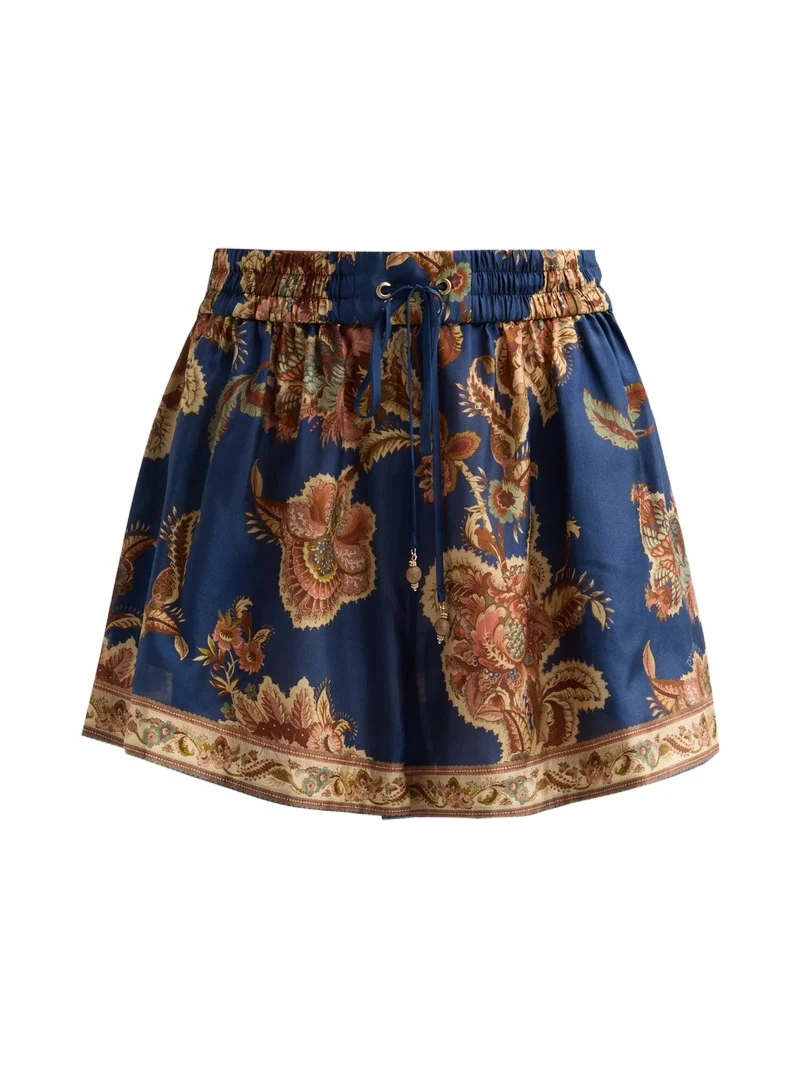 Zimmermann Women's Aster Silk Relaxed Shorts
