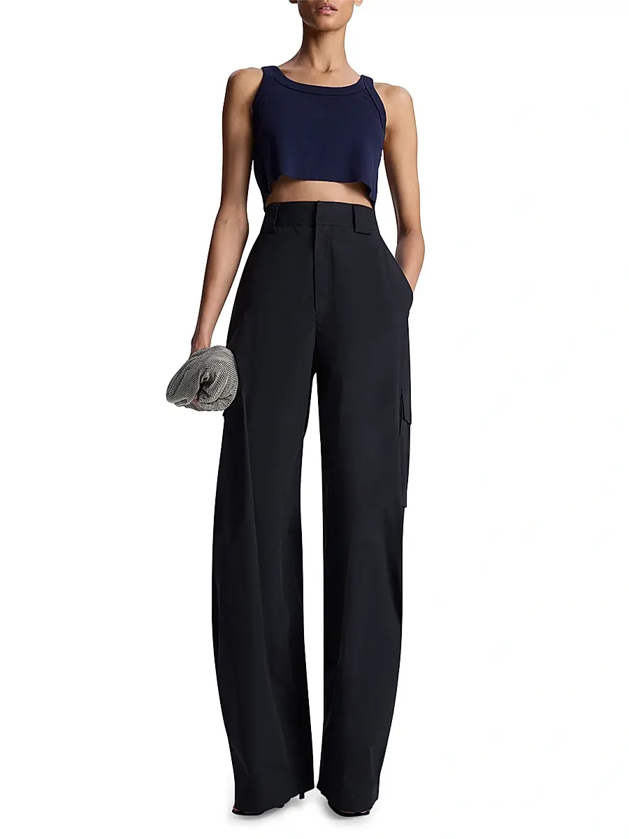 A.L.C. Women's Halsey Cotton Racerback Crop Tank | Thumbnail 2