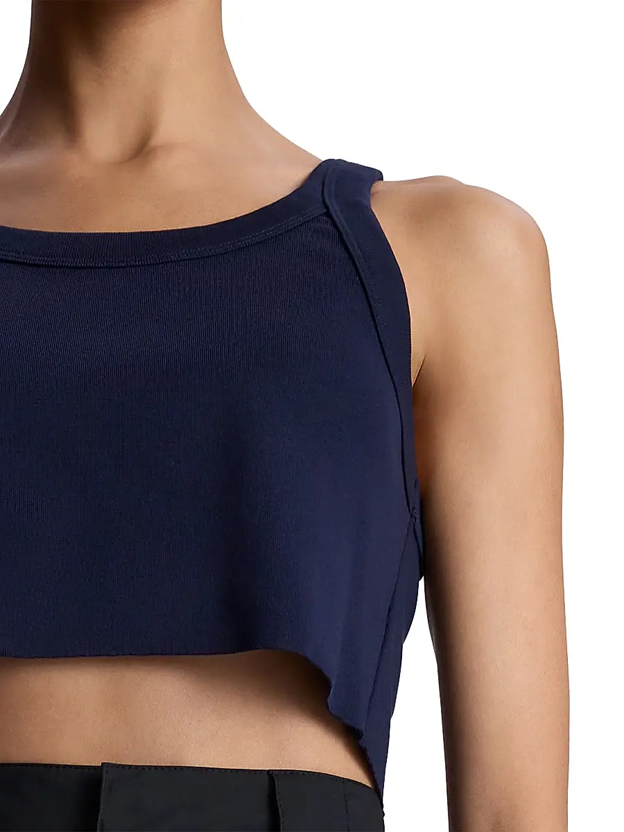A.L.C. Women's Halsey Cotton Racerback Crop Tank | Thumbnail 6