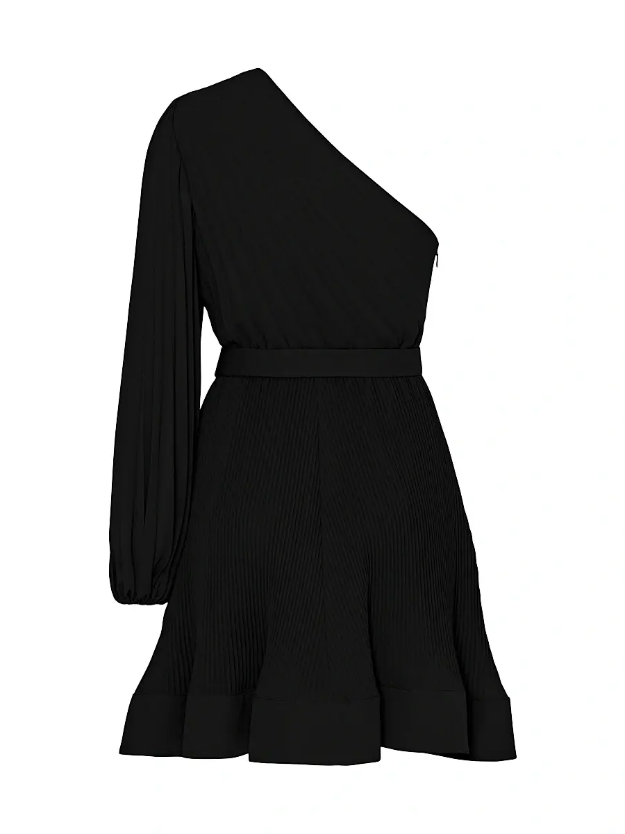 Milly Women's Linden Pleated One-Shoulder Minidress | Thumbnail 3 Milly Women's Linden Pleated One-Shoulder Minidress | Thumbnail 3