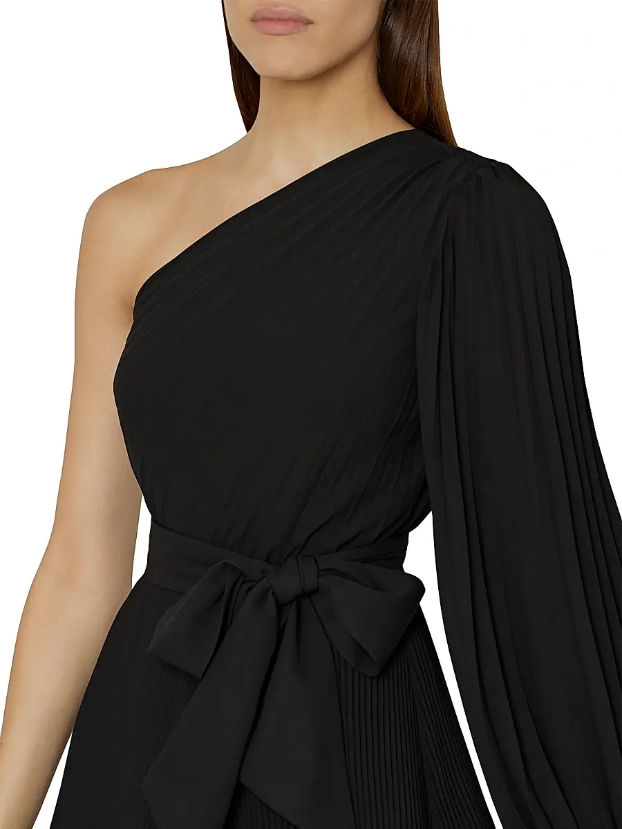 Milly Women's Linden Pleated One-Shoulder Minidress | Thumbnail 5 Milly Women's Linden Pleated One-Shoulder Minidress | Thumbnail 5