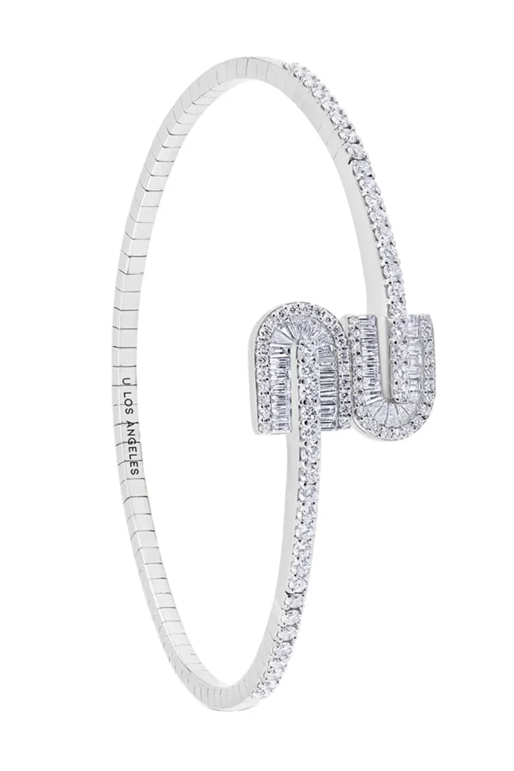 Diamond U Duo Mini Baguette Bangle Bracelet