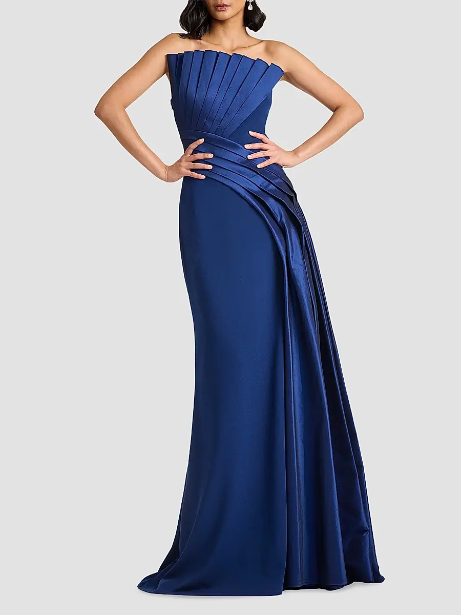 Tadashi Shoji Women's Belair Draped Taffeta & Crepe Strapless Gown | Thumbnail 2