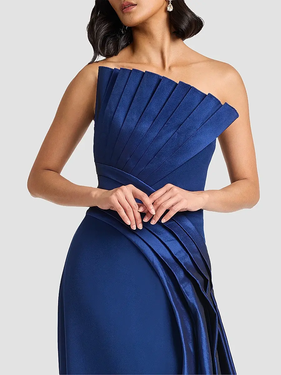 Tadashi Shoji Women's Belair Draped Taffeta & Crepe Strapless Gown | Thumbnail 4
