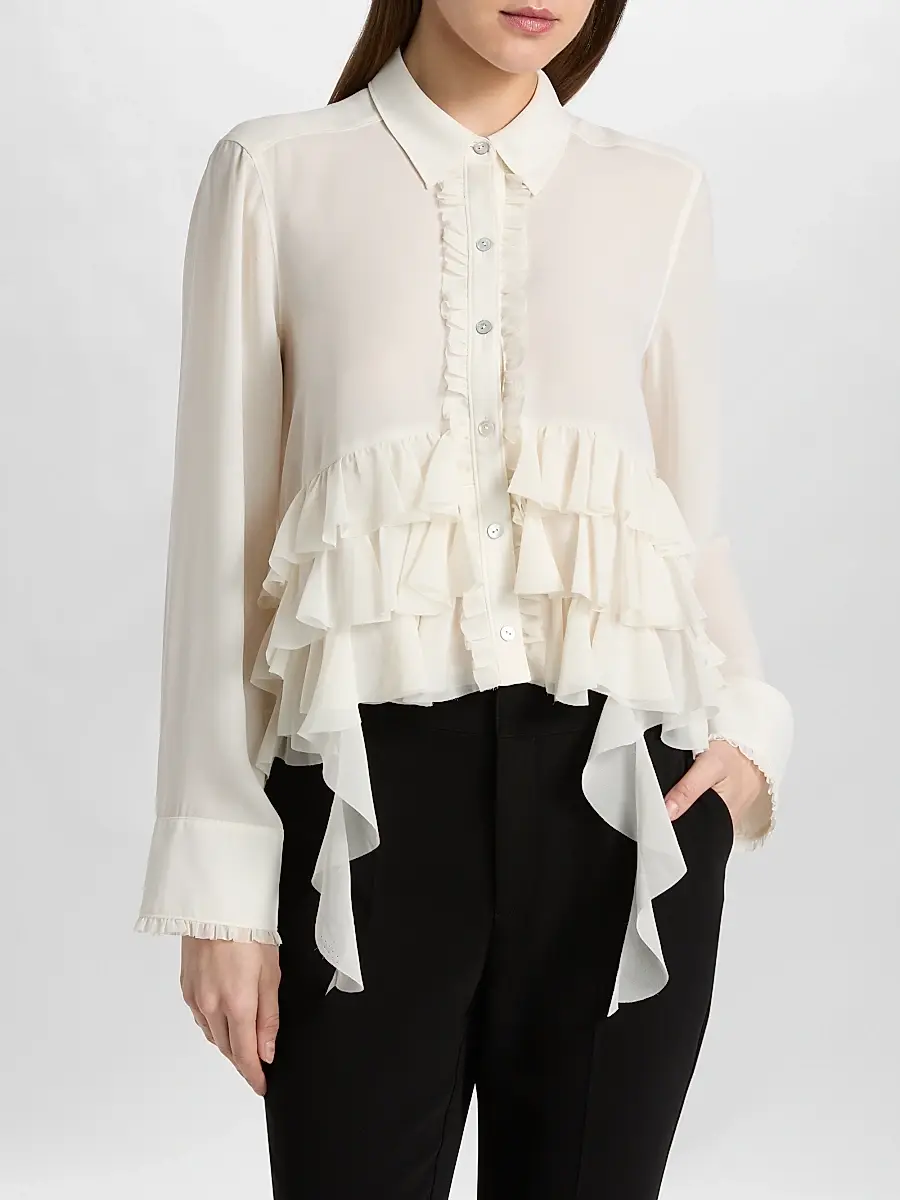 Cinq à Sept Women's Nori Ruffled Top | Thumbnail 3 Cinq à Sept Women's Nori Ruffled Top | Thumbnail 3