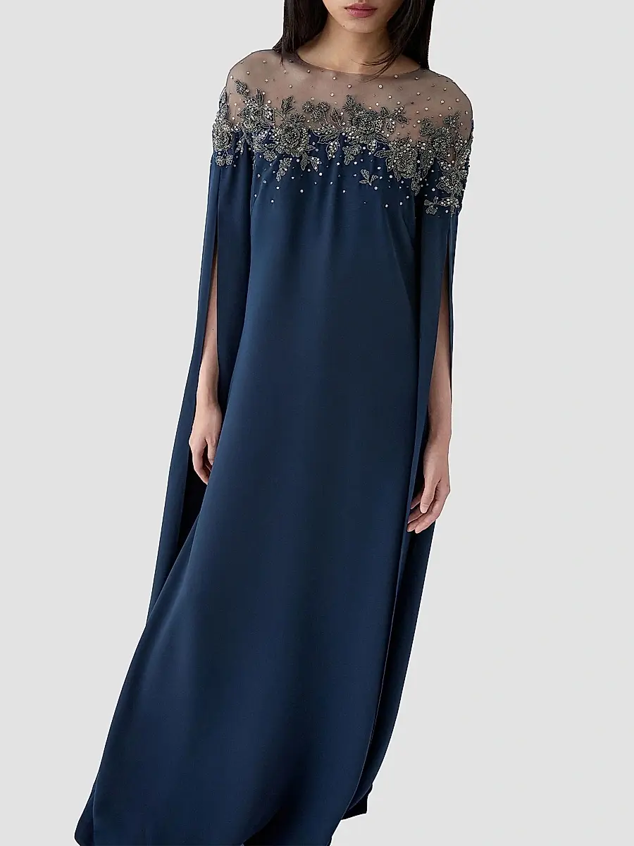 Carolina Herrera Women's Embellished Yoke Caftan Gown | Thumbnail 4 Carolina Herrera Women's Embellished Yoke Caftan Gown | Thumbnail 4