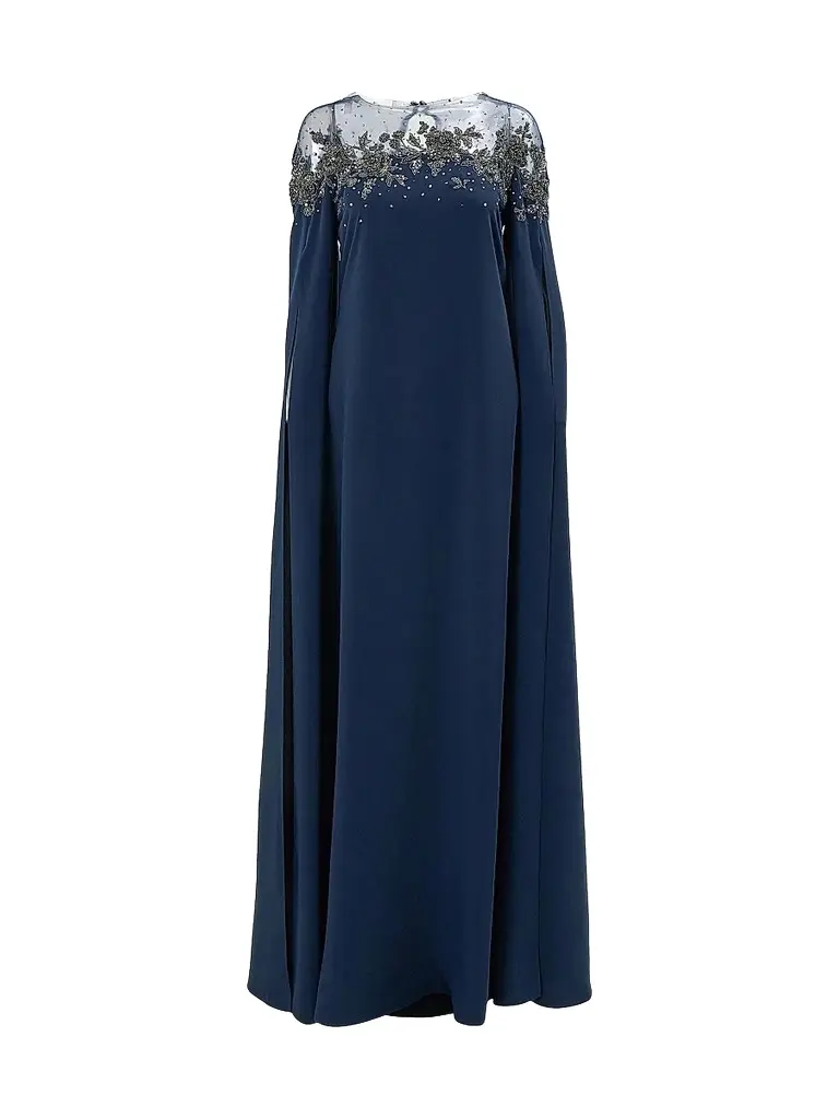 Carolina Herrera Women's Embellished Yoke Caftan Gown - Midnight - Size 14 | Image 1 Carolina Herrera Women's Embellished Yoke Caftan Gown - Midnight - Size 14 | Image 1