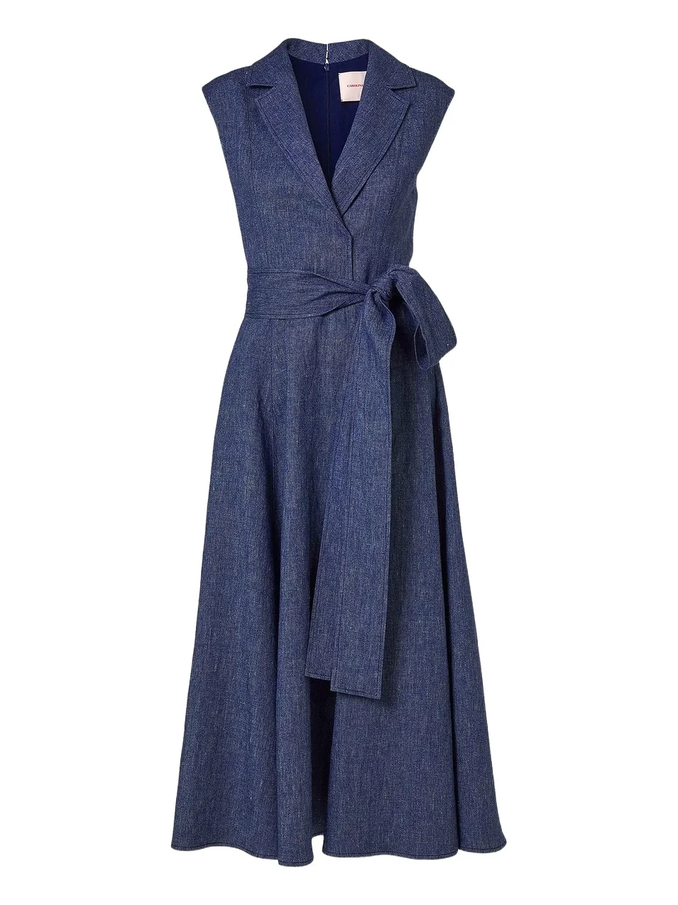 Carolina Herrera Women's Linen-Blend Sleeveless Trench Midi-Dress
