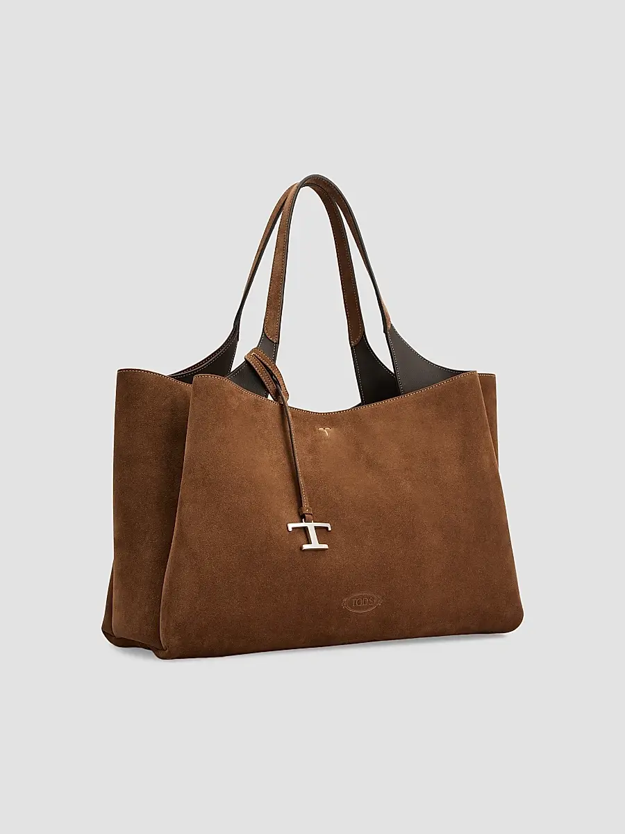 Tod's Women's Medium Logo Suede Tote Bag | Thumbnail 2 Tod's Women's Medium Logo Suede Tote Bag | Thumbnail 2