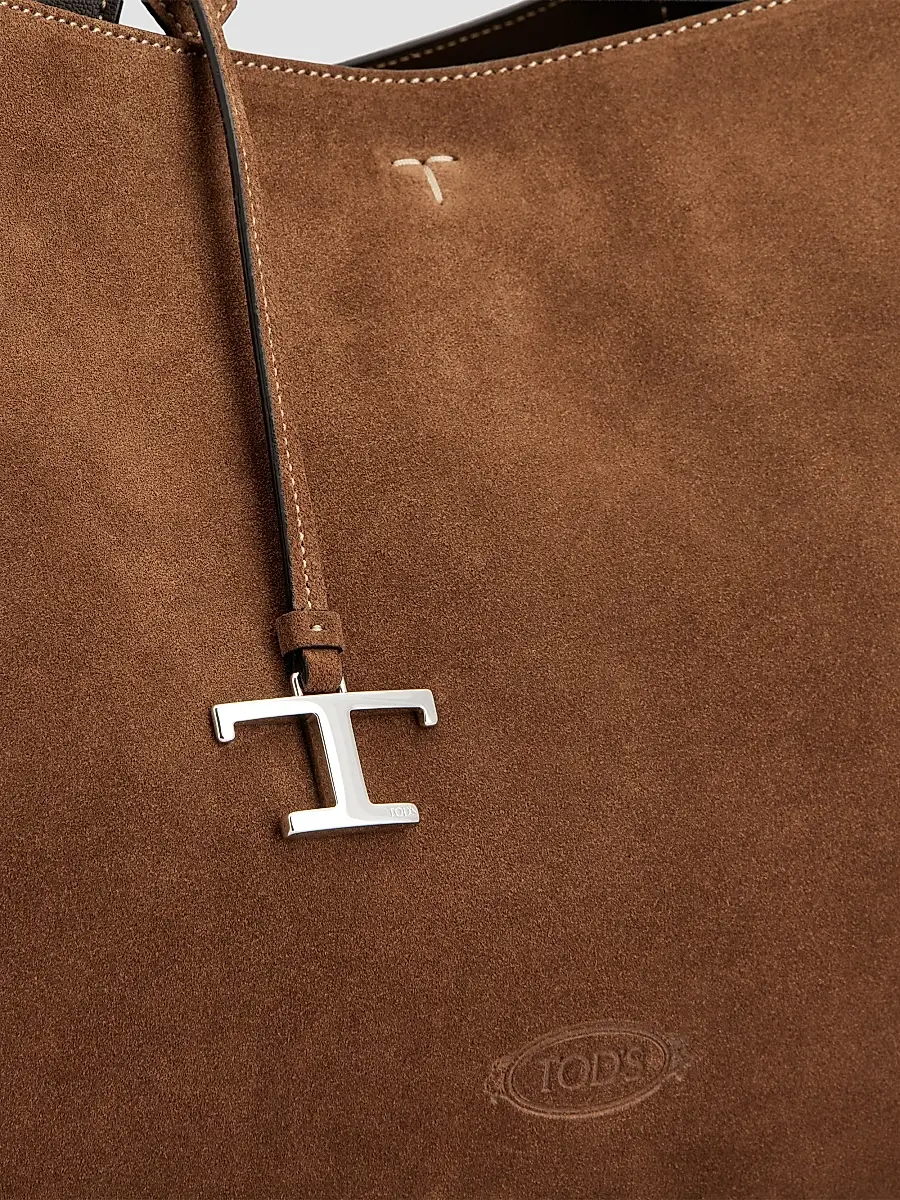 Tod's Women's Medium Logo Suede Tote Bag | Thumbnail 5 Tod's Women's Medium Logo Suede Tote Bag | Thumbnail 5