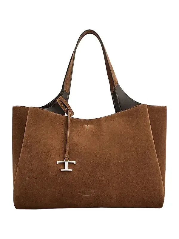 Women's Medium Logo Suede Tote Bag