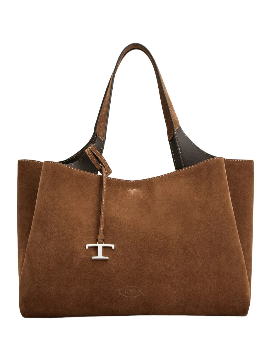 Women's Medium Logo Suede Tote Bag Women's Medium Logo Suede Tote Bag