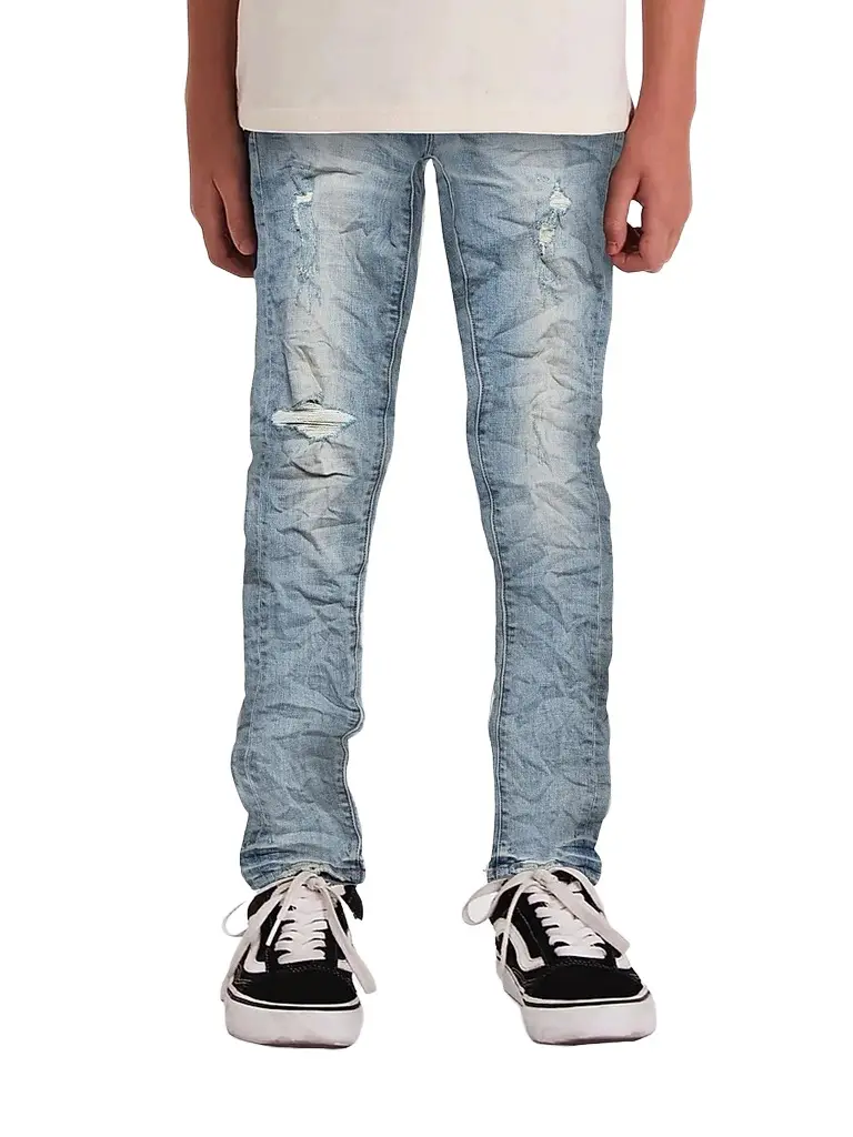 Purple Brand Little Boy's & Boy's Distressed Skinny Jeans - Light Indigo - Size 12 | Image 1 Purple Brand Little Boy's & Boy's Distressed Skinny Jeans - Light Indigo - Size 12 | Image 1