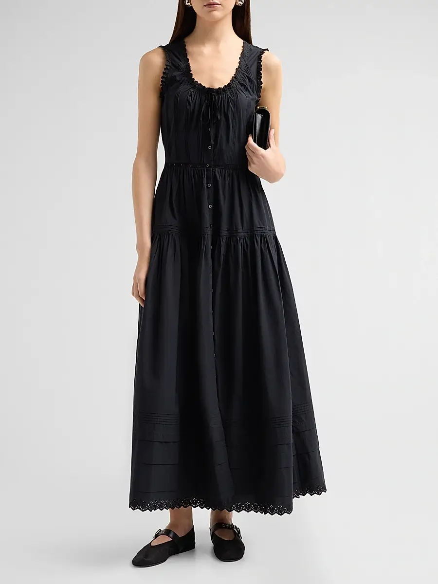 DÔEN Women's Hortense Button-Front Cotton Maxi Dress | Thumbnail 2 DÔEN Women's Hortense Button-Front Cotton Maxi Dress | Thumbnail 2