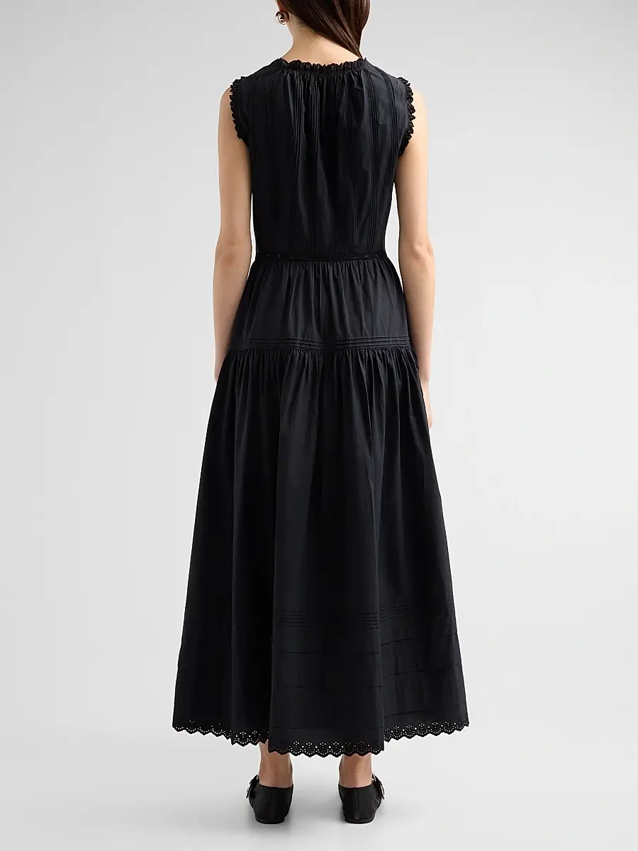DÔEN Women's Hortense Button-Front Cotton Maxi Dress | Thumbnail 3 DÔEN Women's Hortense Button-Front Cotton Maxi Dress | Thumbnail 3