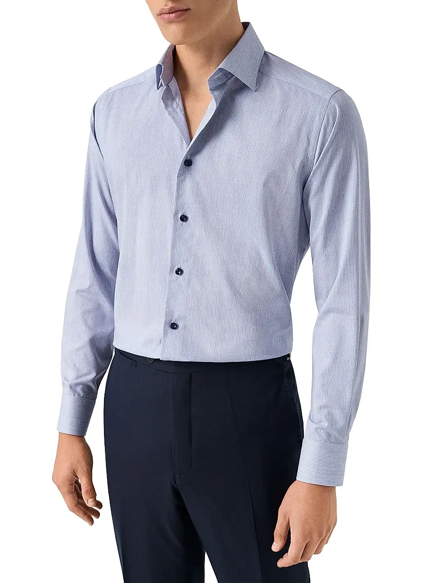 Eton Men's Striped Cotton-Blend Slim-Fit Shirt | Thumbnail 3 Eton Men's Striped Cotton-Blend Slim-Fit Shirt | Thumbnail 3