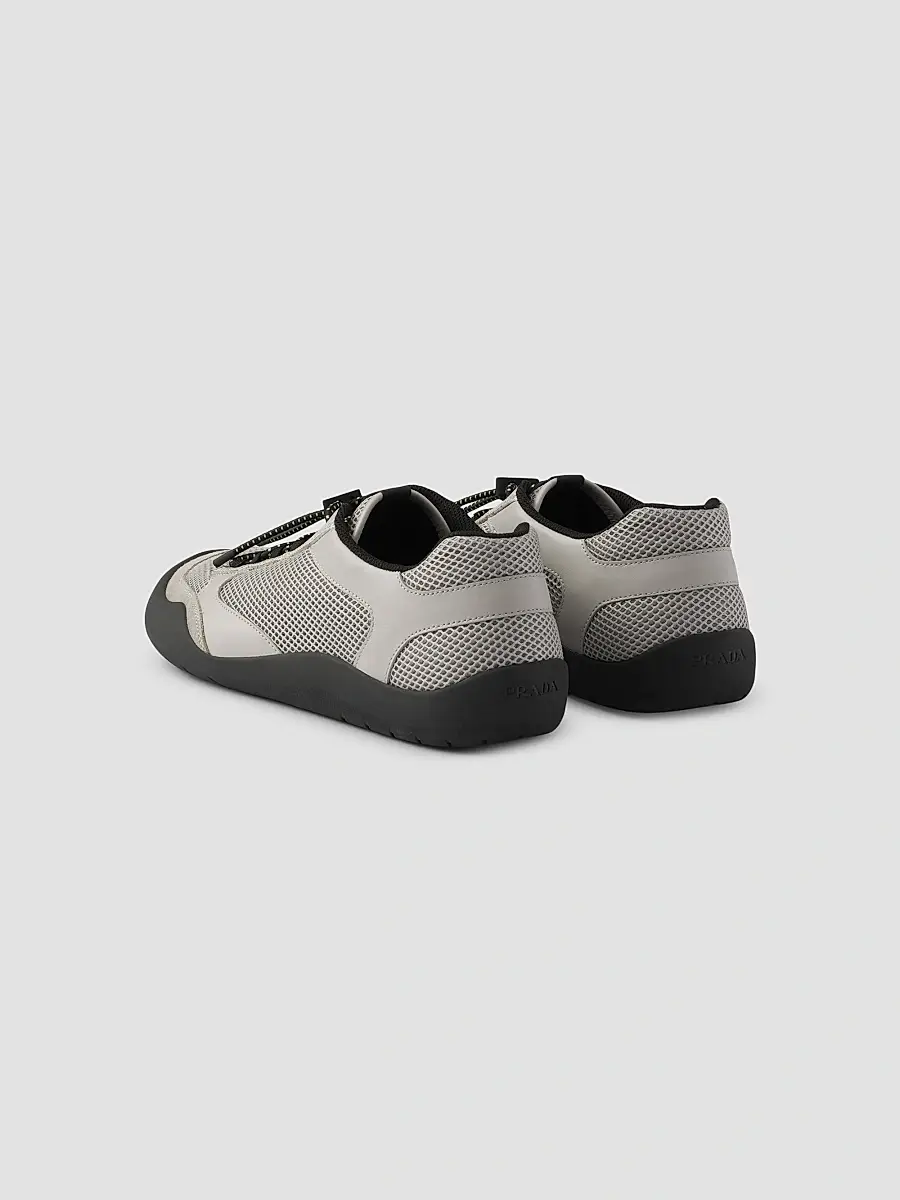 Prada Men's Speedrock Leather and Mesh Fabric Sneakers | Thumbnail 3 Prada Men's Speedrock Leather and Mesh Fabric Sneakers | Thumbnail 3