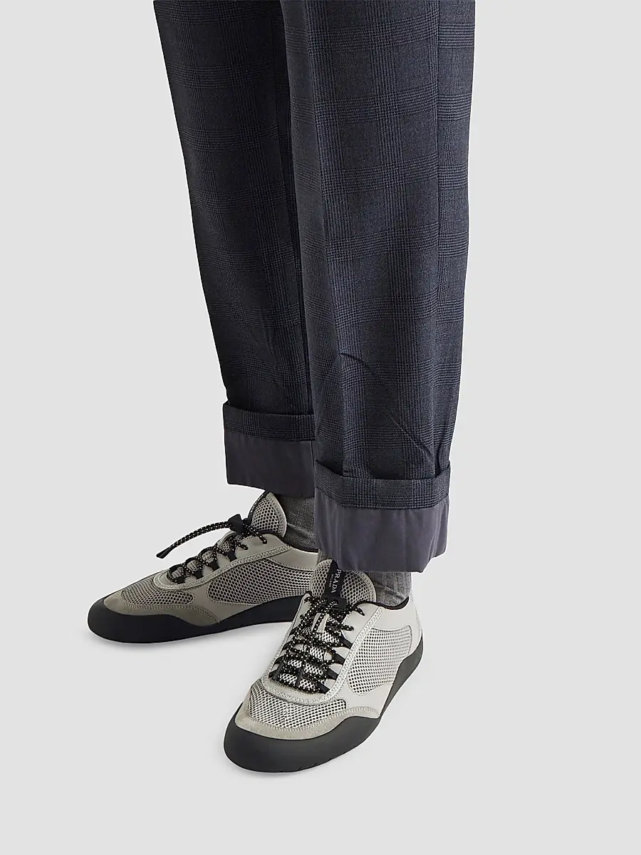 Prada Men's Speedrock Leather and Mesh Fabric Sneakers | Thumbnail 7 Prada Men's Speedrock Leather and Mesh Fabric Sneakers | Thumbnail 7