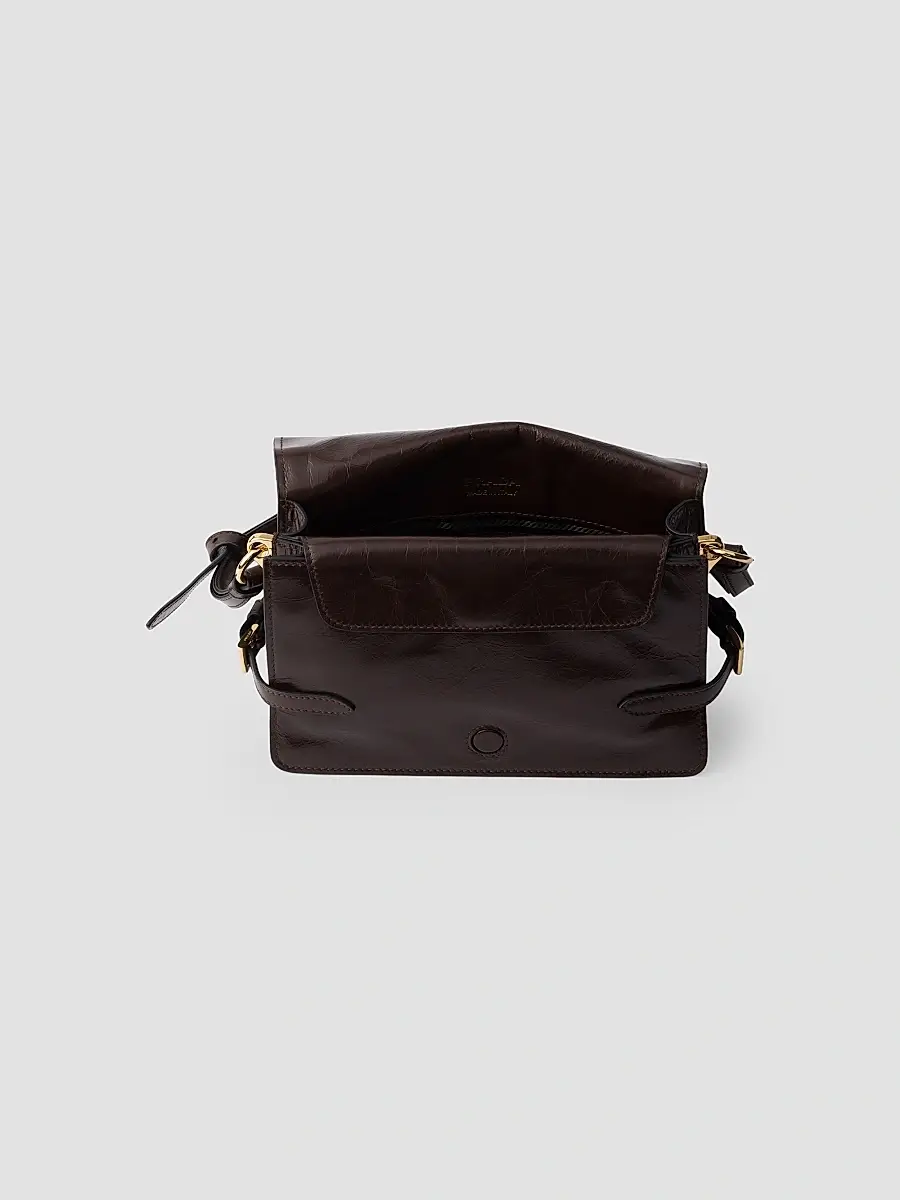 Prada Women's Mini Leather Shoulder Bag - Dark Brown | Thumbnail 4