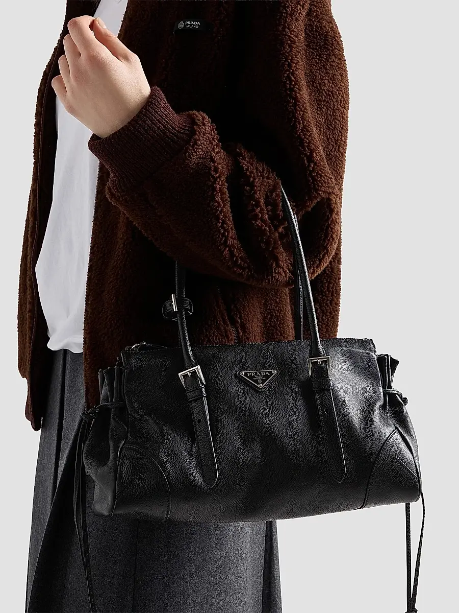 Prada Women's Bonnie Medium Antiqued Leather Tote Bag | Thumbnail 4 Prada Women's Bonnie Medium Antiqued Leather Tote Bag | Thumbnail 4