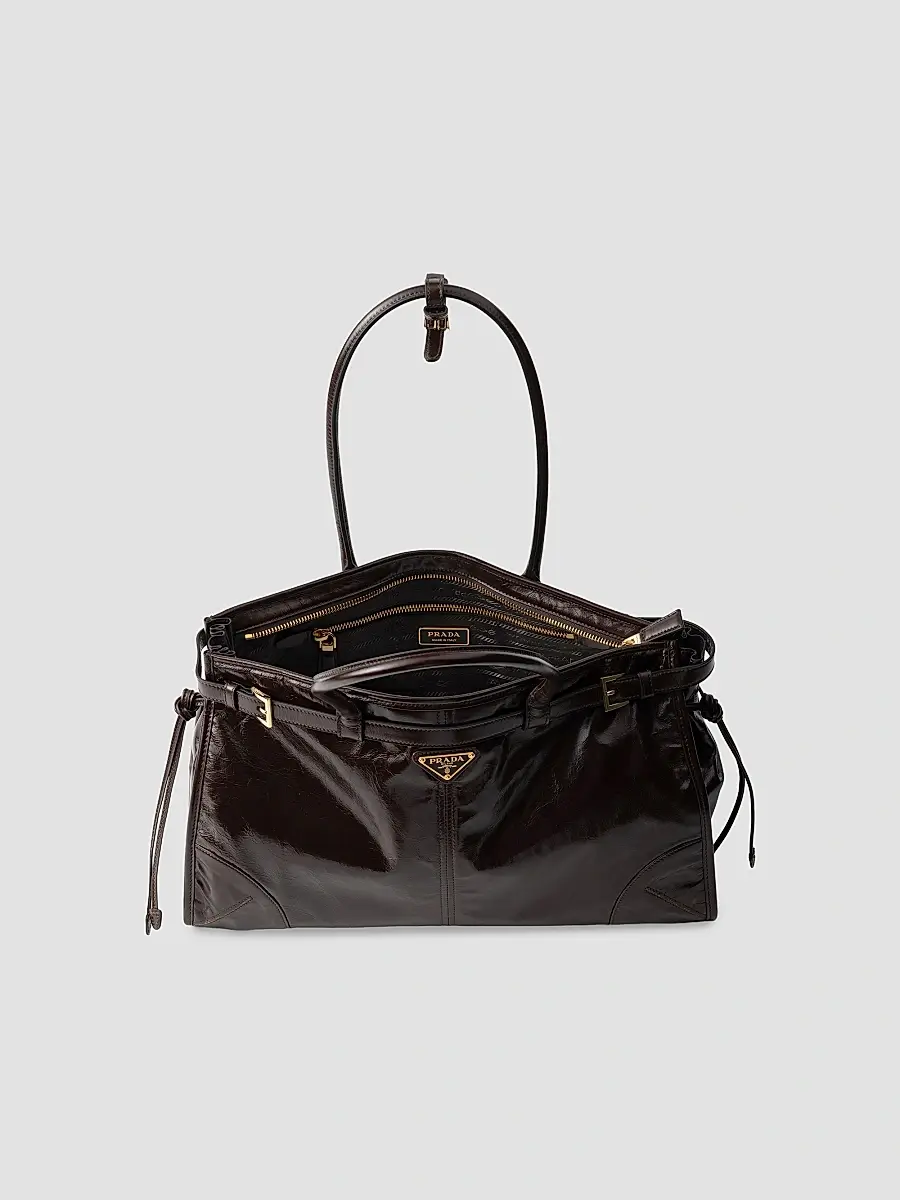 Prada Women's Bonnie Large Leather Top Handle Bag | Thumbnail 4