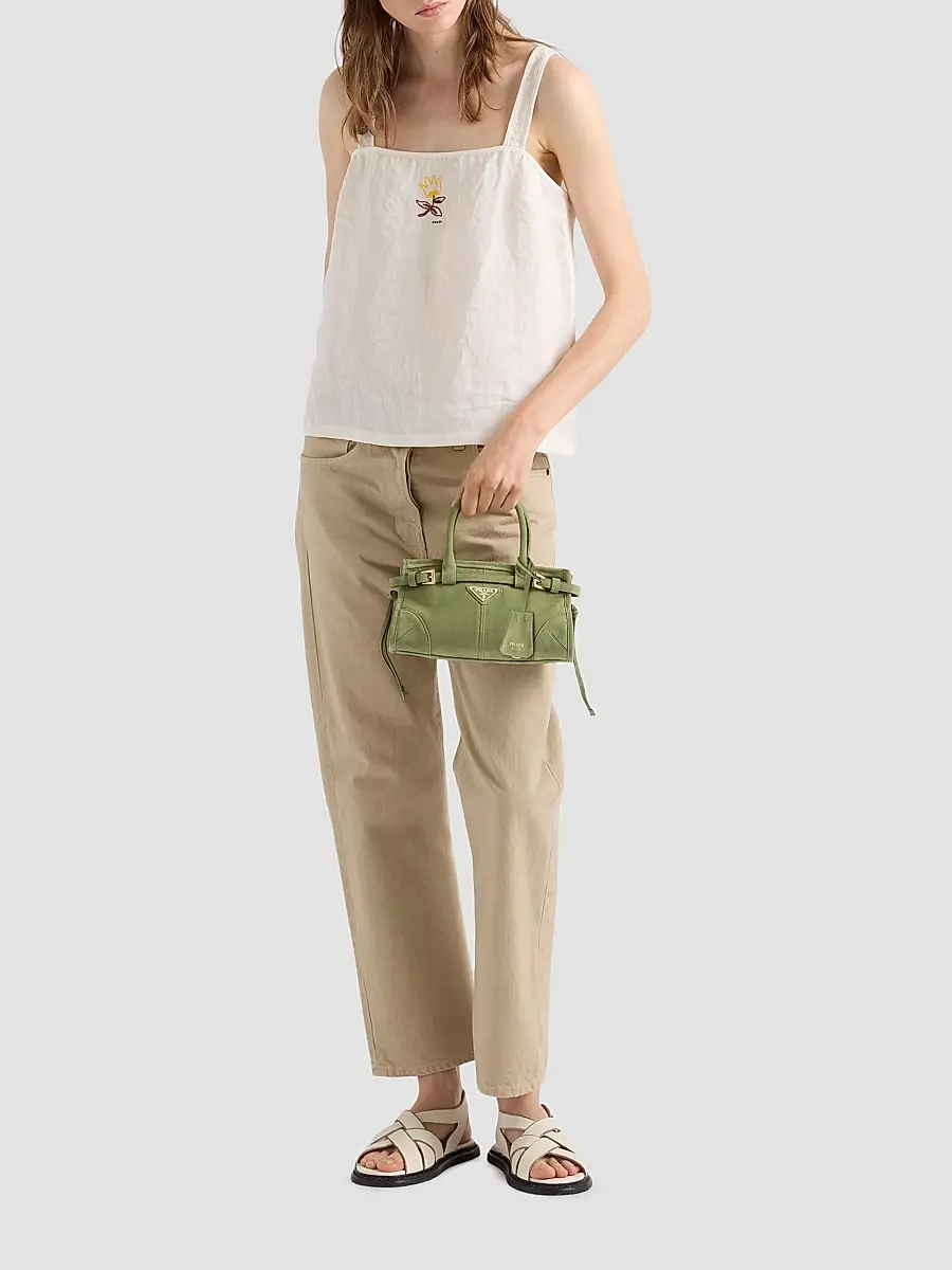 Prada Women's Bonnie Suede Top Handle Bag | Thumbnail 2 Prada Women's Bonnie Suede Top Handle Bag | Thumbnail 2