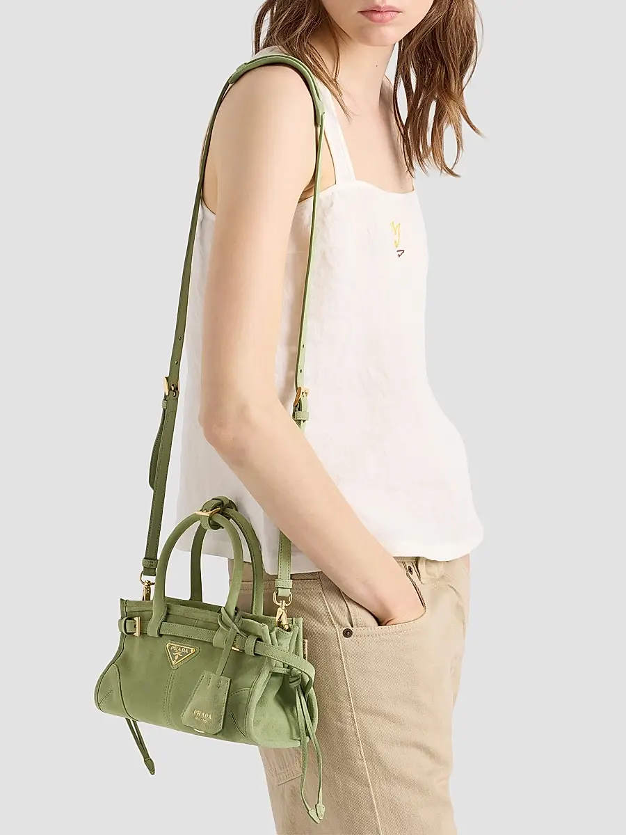 Prada Women's Bonnie Suede Top Handle Bag | Thumbnail 3 Prada Women's Bonnie Suede Top Handle Bag | Thumbnail 3