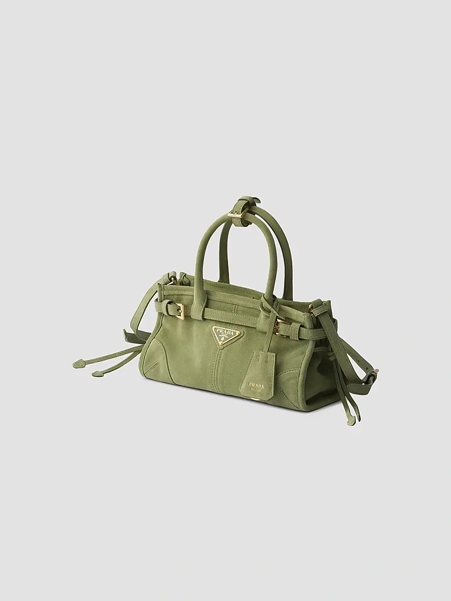 Prada Women's Bonnie Suede Top Handle Bag | Thumbnail 4 Prada Women's Bonnie Suede Top Handle Bag | Thumbnail 4