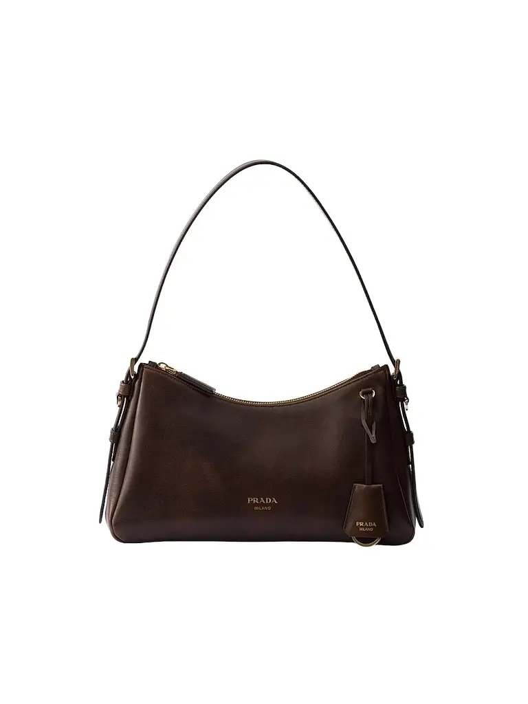 Prada Women's Aimée Medium Leather Shoulder Bag - Brown | Image 1 Prada Women's Aimée Medium Leather Shoulder Bag - Brown | Image 1