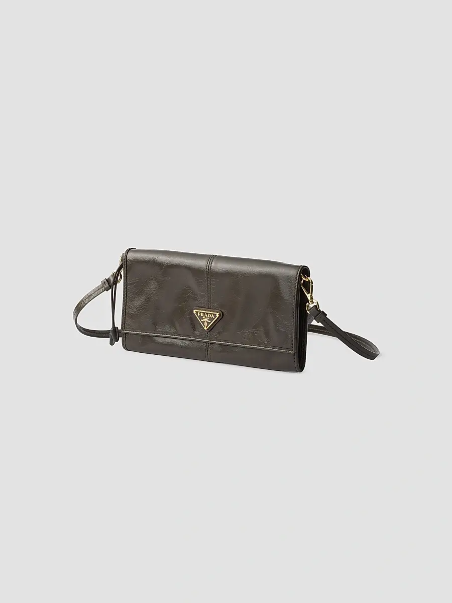 Prada Women's Leather Wallet with Shoulder Strap - Dark Green | Thumbnail 2 Prada Women's Leather Wallet with Shoulder Strap - Dark Green | Thumbnail 2