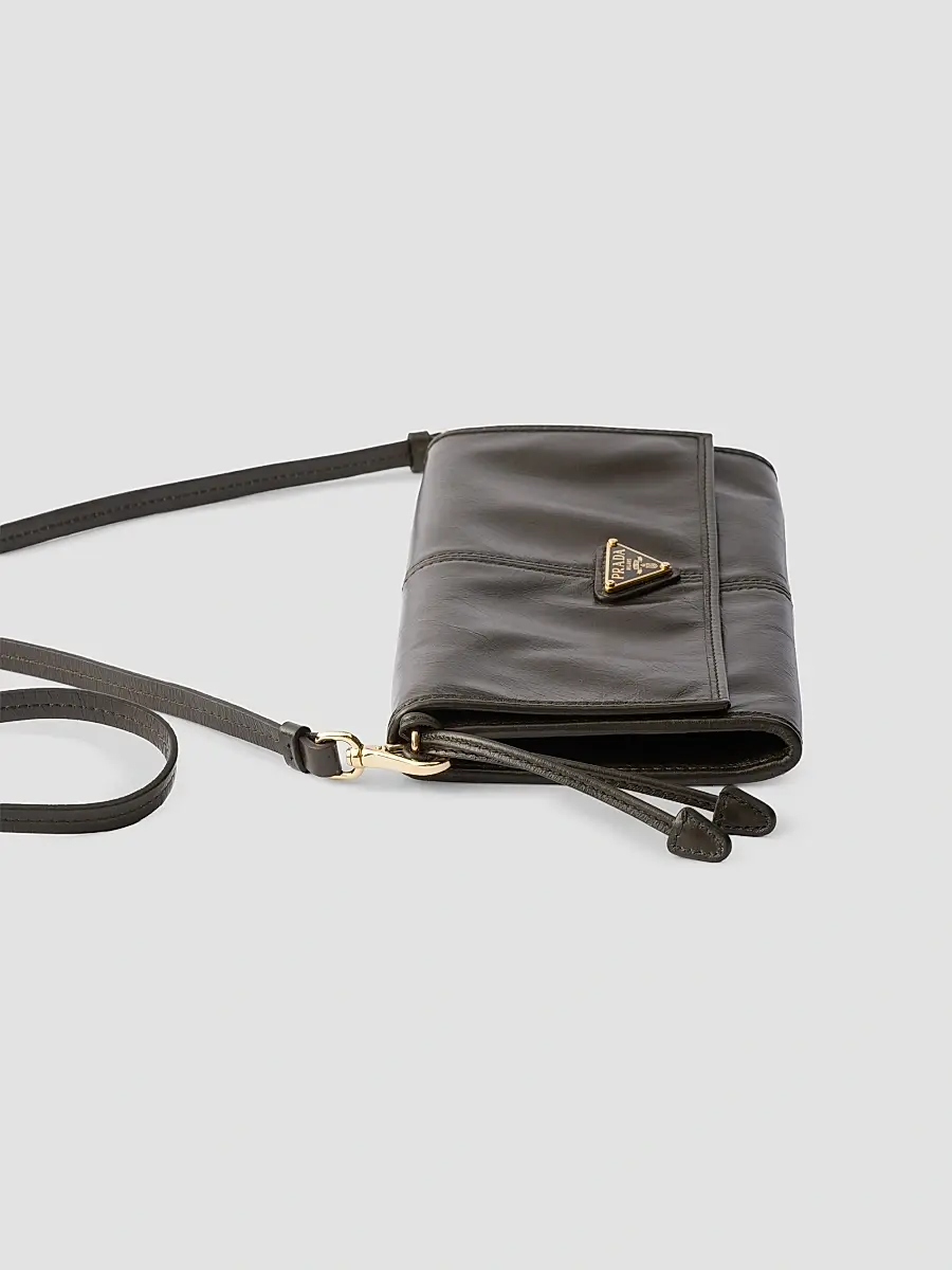 Prada Women's Leather Wallet with Shoulder Strap - Dark Green | Thumbnail 6 Prada Women's Leather Wallet with Shoulder Strap - Dark Green | Thumbnail 6