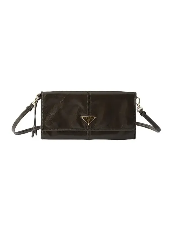 Women's Leather Wallet with Shoulder Strap - Dark Green Women's Leather Wallet with Shoulder Strap - Dark Green