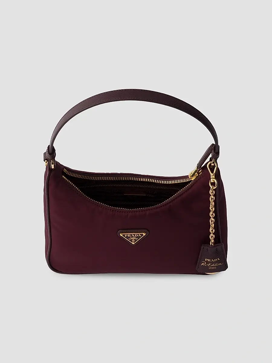 Prada Women's Re-Edition 2005 Nylon and Saffiano Mini Shoulder Bag | Thumbnail 4 Prada Women's Re-Edition 2005 Nylon and Saffiano Mini Shoulder Bag | Thumbnail 4