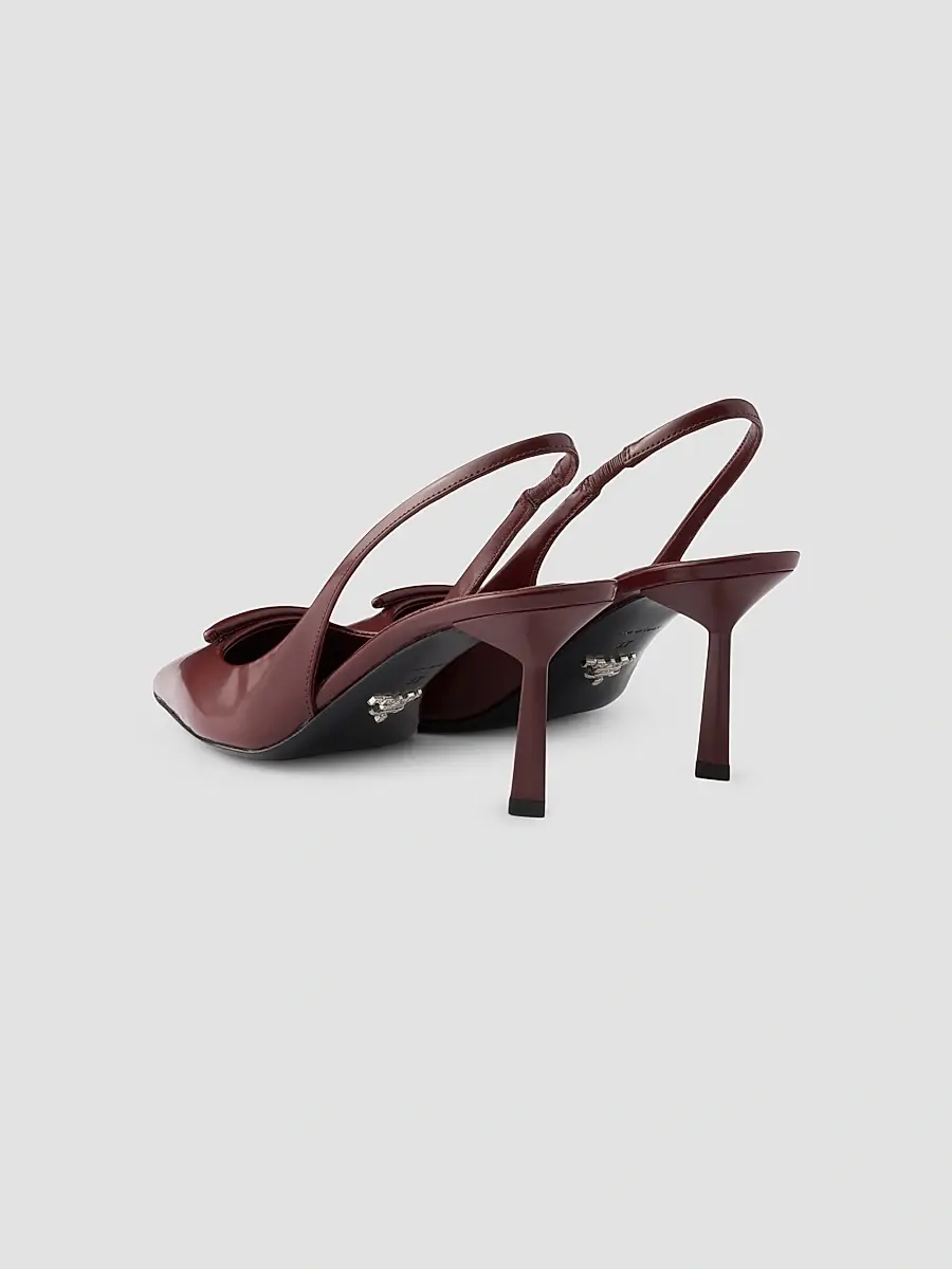 Prada Women's Brushed Leather Slingback Pumps | Thumbnail 3 Prada Women's Brushed Leather Slingback Pumps | Thumbnail 3