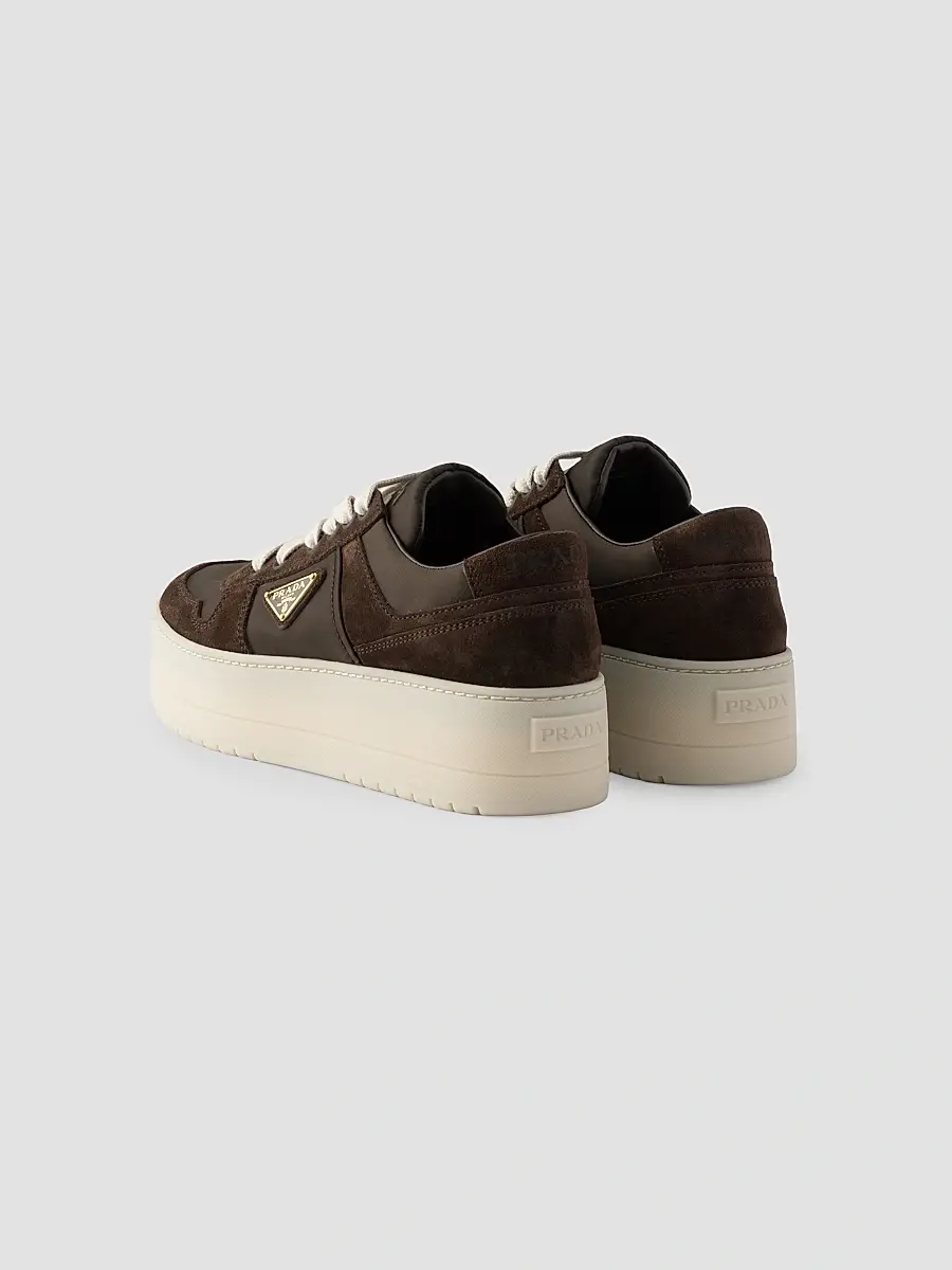 Prada Women's Downtown Bold Re-Nylon and Suede Sneakers | Thumbnail 3 Prada Women's Downtown Bold Re-Nylon and Suede Sneakers | Thumbnail 3