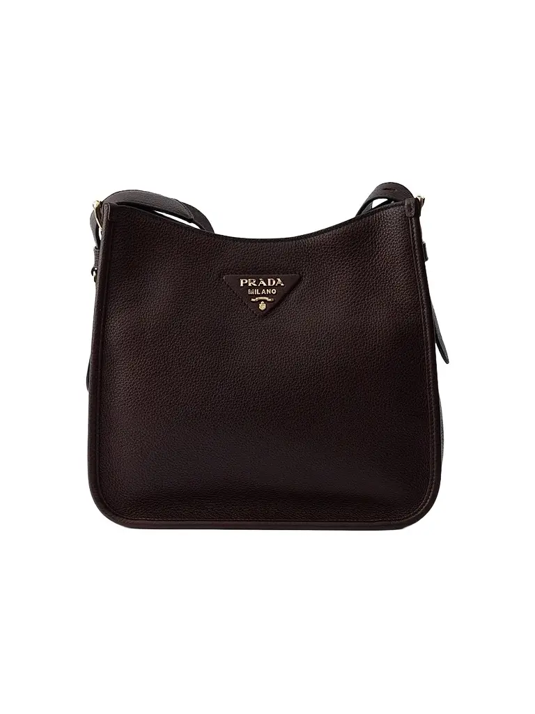 Prada Women's Leather Shoulder Bag - Dark Brown | Image 1 Prada Women's Leather Shoulder Bag - Dark Brown | Image 1
