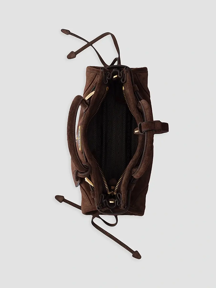 Prada Women's Bonnie Suede Top Handle Bag | Thumbnail 4 Prada Women's Bonnie Suede Top Handle Bag | Thumbnail 4