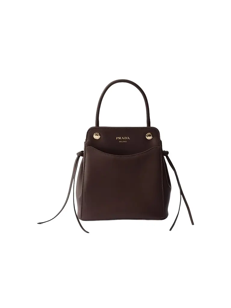 Prada Women's Carry Mini Leather Top Handle Bag - Dark Brown | Image 1 Prada Women's Carry Mini Leather Top Handle Bag - Dark Brown | Image 1