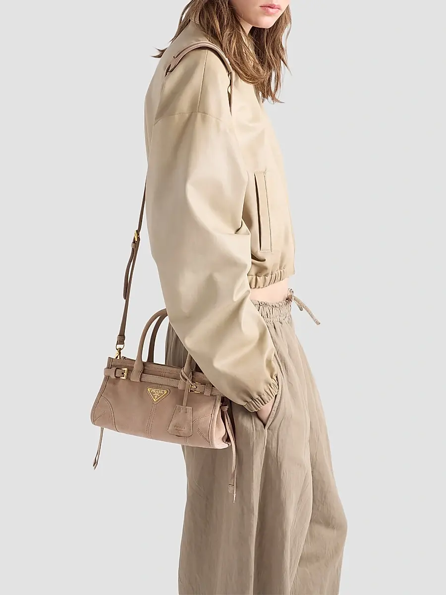 Prada Women's Bonnie Suede Top Handle Bag | Thumbnail 3
