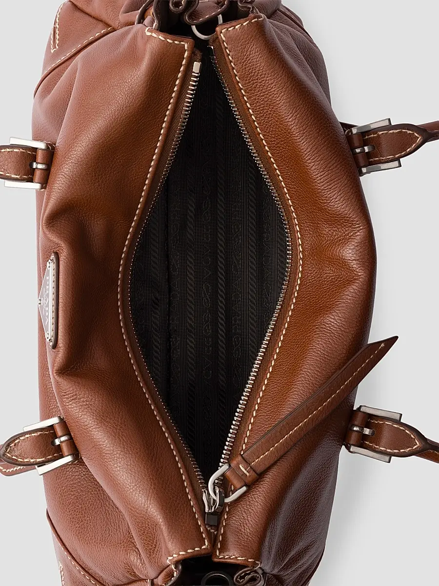 Prada Women's Bonnie Medium Antiqued Leather Top Handle Bag | Thumbnail 4 Prada Women's Bonnie Medium Antiqued Leather Top Handle Bag | Thumbnail 4
