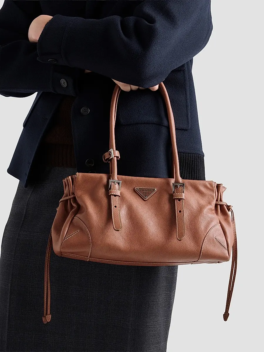 Prada Women's Bonnie Medium Antiqued Leather Top Handle Bag | Thumbnail 9 Prada Women's Bonnie Medium Antiqued Leather Top Handle Bag | Thumbnail 9
