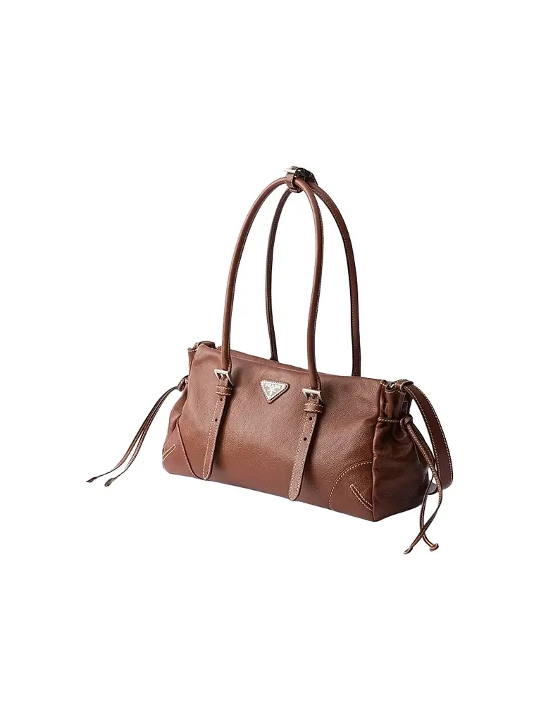 Prada Women's Bonnie Antiqued Leather Top Handle Bag - Brown | Image 1 Prada Women's Bonnie Antiqued Leather Top Handle Bag - Brown | Image 1