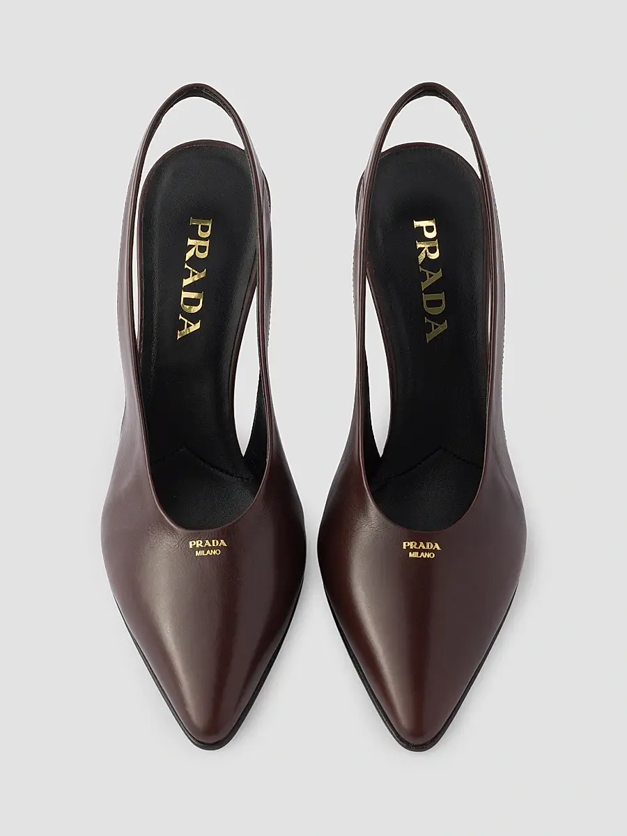 Prada Women's Leather Slingback Pumps | Thumbnail 2 Prada Women's Leather Slingback Pumps | Thumbnail 2
