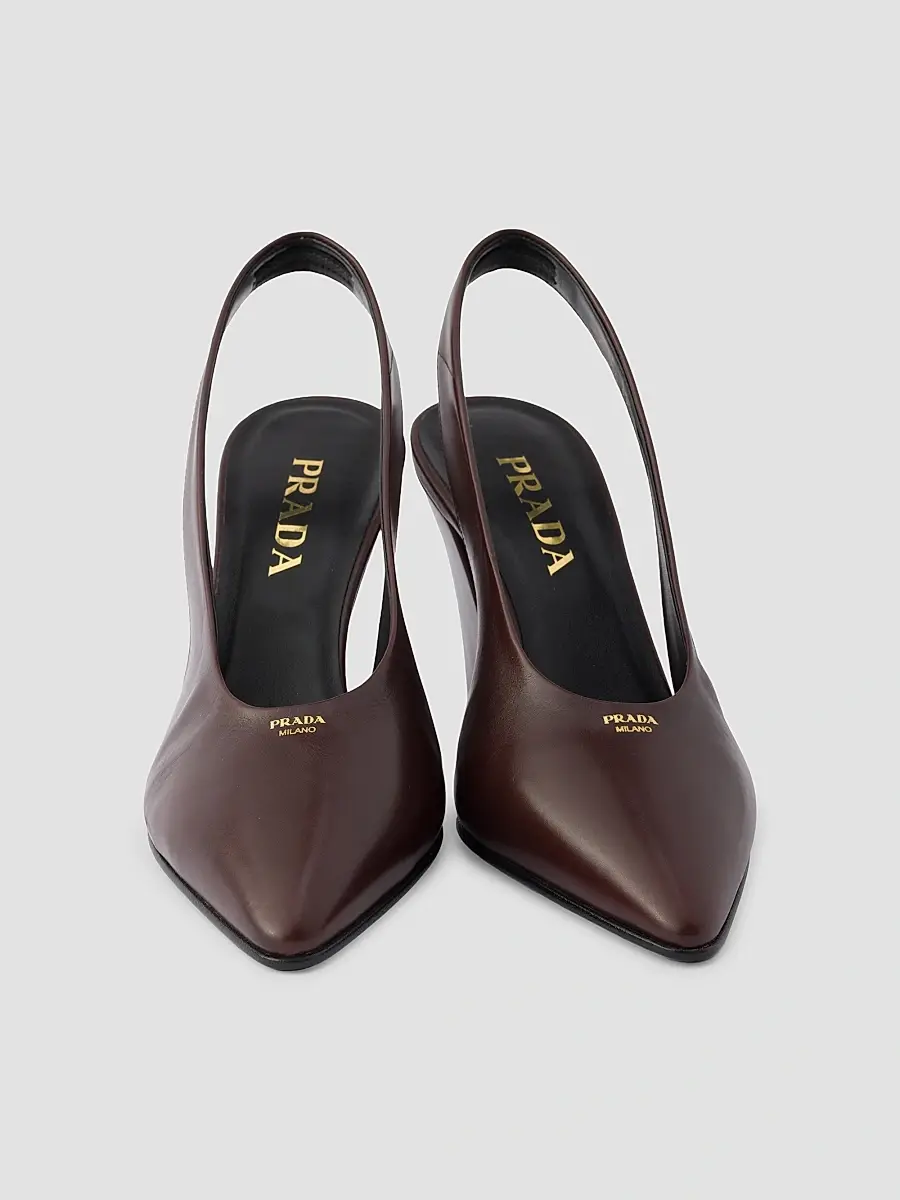 Prada Women's Leather Slingback Pumps | Thumbnail 4 Prada Women's Leather Slingback Pumps | Thumbnail 4